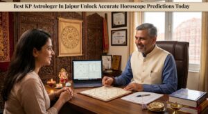 Best KP astrologer in Jaipur consulting with client using horoscope chart
